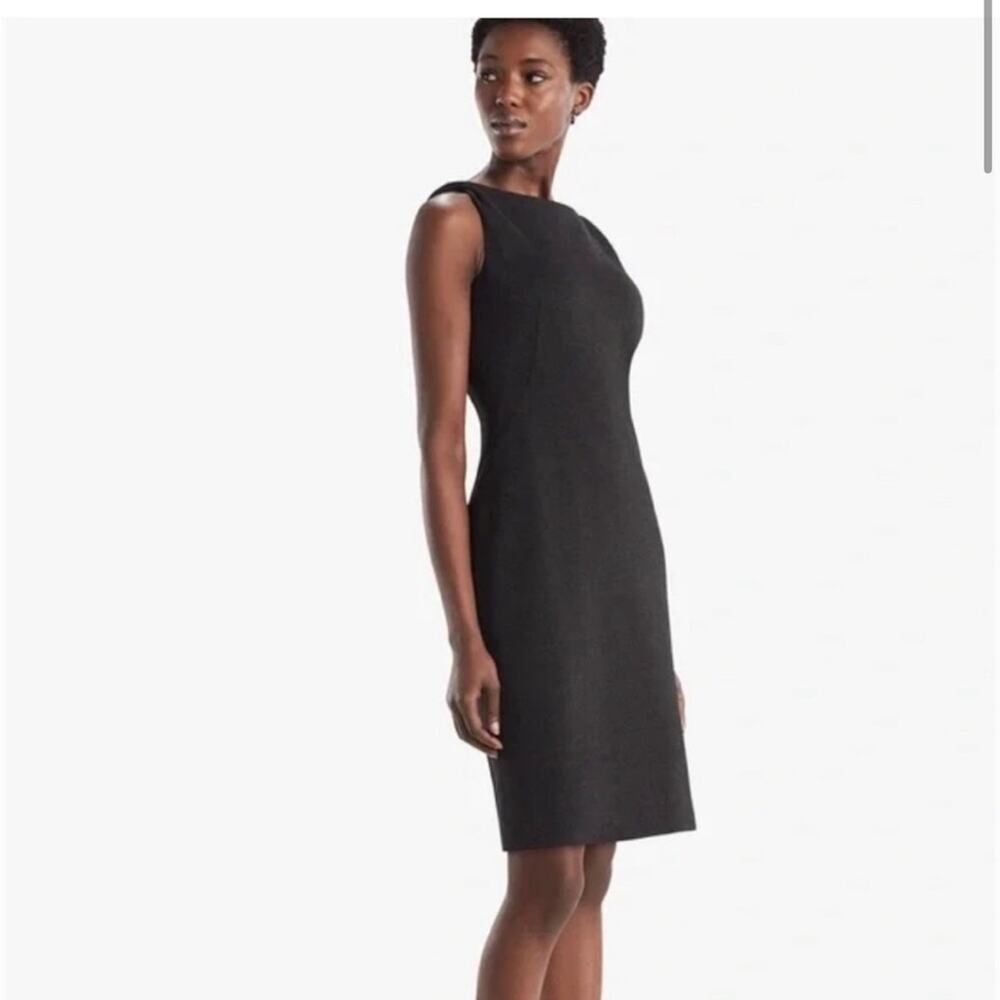 MM Lafleur Lydia charcoal gray sleeveless twist strap sheath dress size 0 Petite